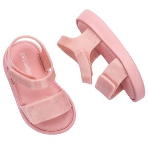 Mini Melissa Jump Sandals Pink Glitter Jelly Shoes Sz 6